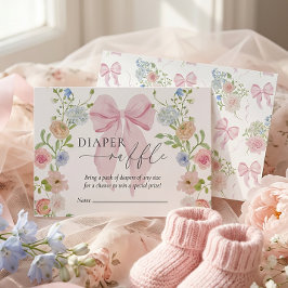 Blöjlotteri Rosa Band Baby Shower Tilläggskort