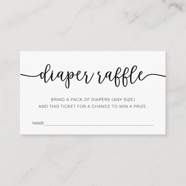 Blöjlotterlott för baby shower tilläggskort (Framsida)