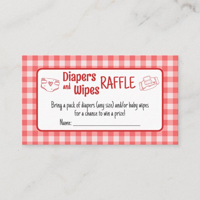 Blöjor och visklekar Raffle Biljetter (Framsida)