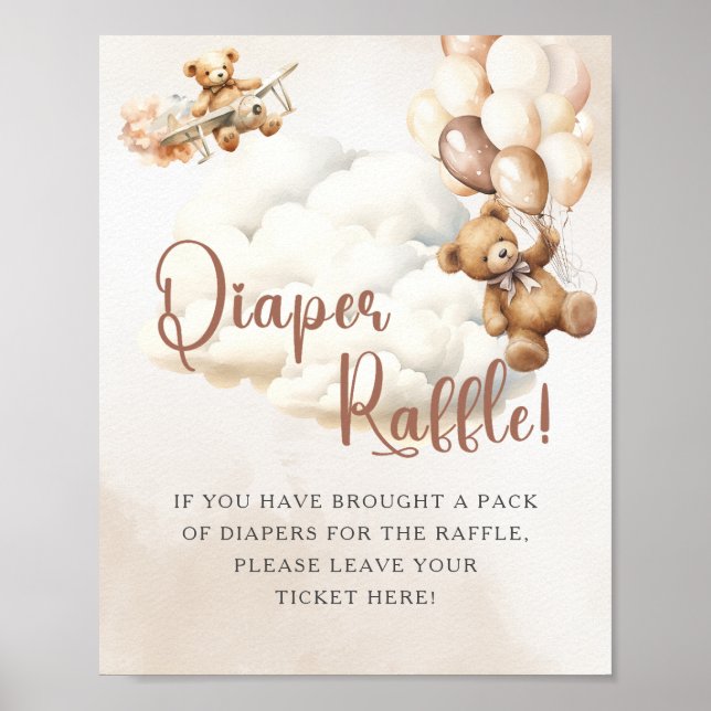 BLÖJRAFFEL Björn Enkel Baby Shower-spel Poster (Framsidan)