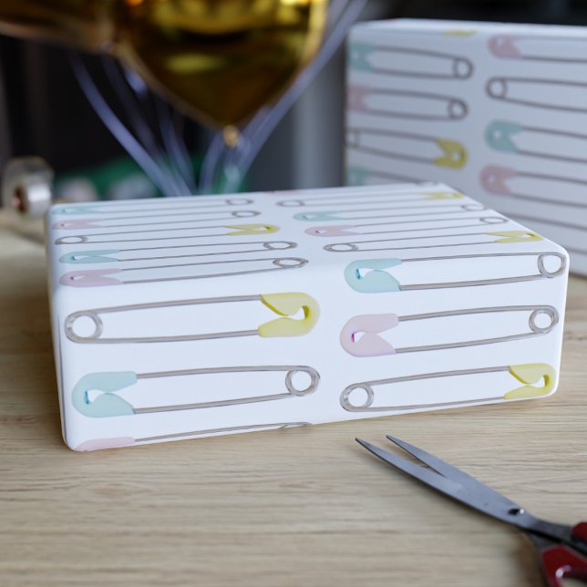 Blöjsäkerhetsnålar Bebisparty Presentpapper (Skapare uppladdad)