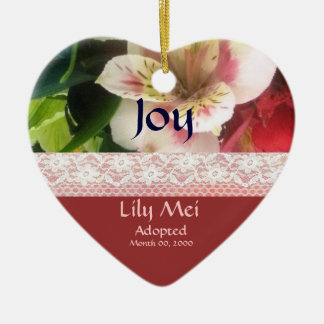 Blom- adoptionmeddelandeminnessak julgransprydnad keramik