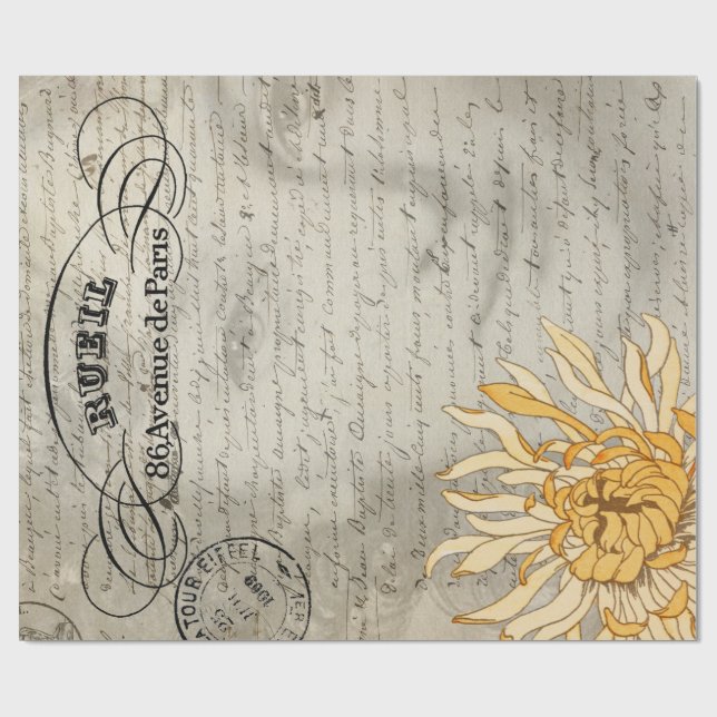 Blom- affisch för dam Decoupage Presentpapper (Platt)