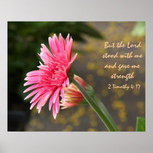 Blom- affischScriptureVerse om gud styrka Poster