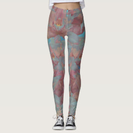 Blom- akrylMålning-Ro rosor Leggings