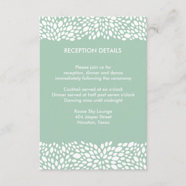 Blom Anpassningsbar Bröllopsmottagning/Direction Tilläggskort (Framsida)