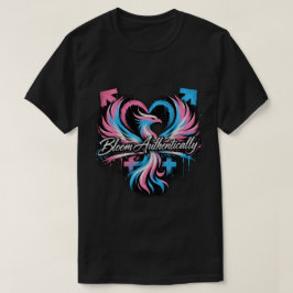 "Blom autentiskt" Trans Pride Phoenix Heart T Shirt