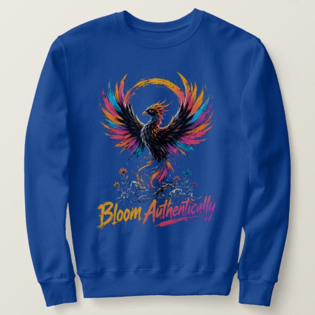 Blom Authentiskt Färgrik Fenix-grafik Lång Ärmad Tröja (Design framsida)