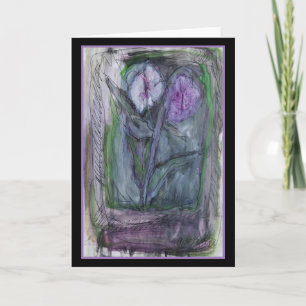 Blom av lavendel - original- konsthälsningkort kort