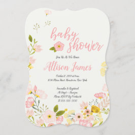 Blom- baby showerinbjudan för vintage inbjudningar
