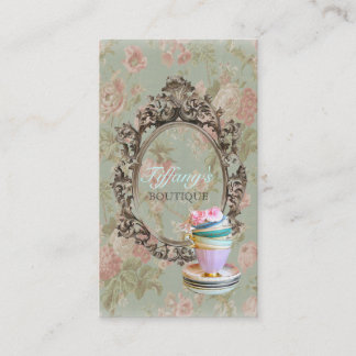 blom- bagerimuffin för elegant chic victorian visitkort