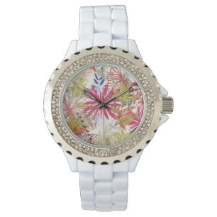 Blom- bakgrund 6 armbandsur