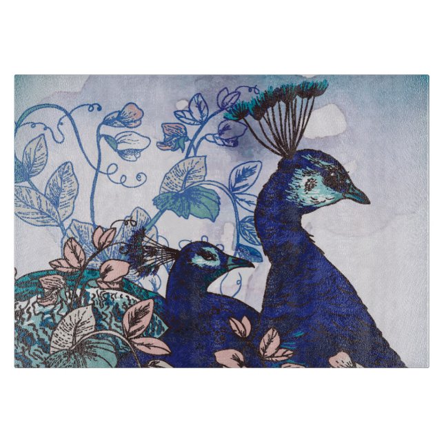 Blom- bakgrund med påfåglar (Framsidan)