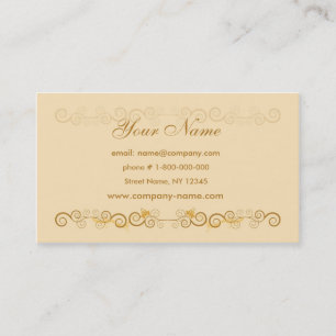 Blom- beige visitkort
