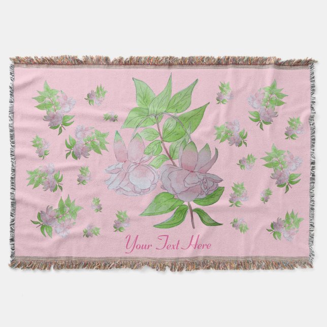 blom- bild av grupper av nätt rosa blommor mysfilt (Framsidan)