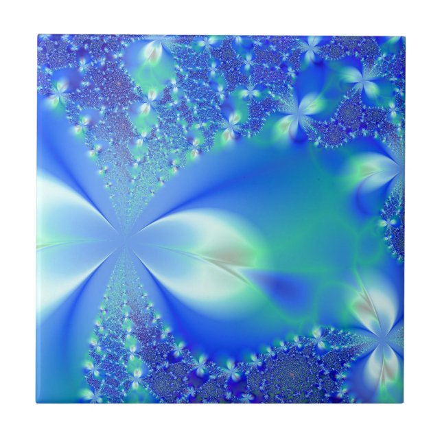 Blom- blått kakelplatta (Framsidan)