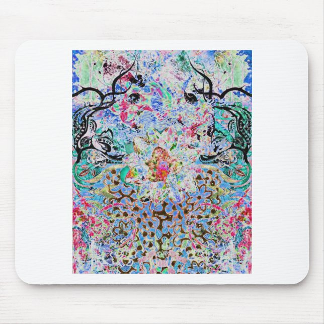 blom- blått musmatta (Framsidan)