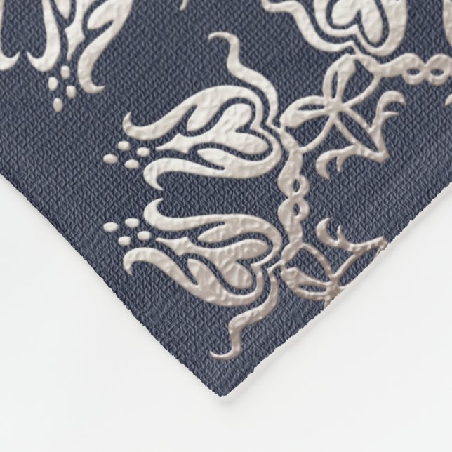 blom- blåttmönster för barock stil fleecefilt (Hörn)