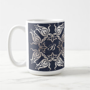 blom- blåttmönster för barock stil kaffemugg