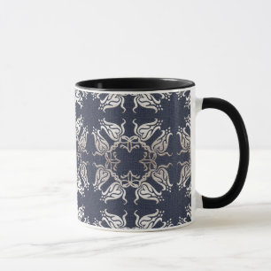blom- blåttmönster för barock stil mugg