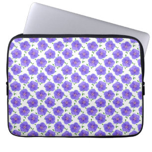 Blom- blåttpelargon på någon färg laptop sleeve