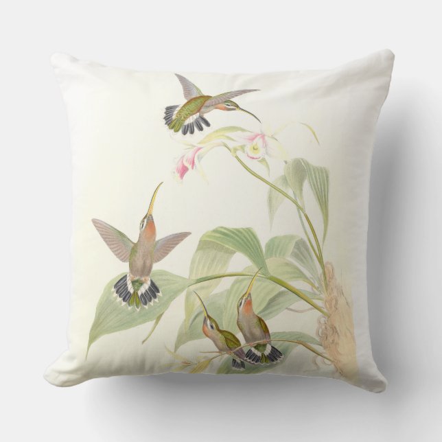 Blom- blommor för djur för Hummingbirdfågeldjurliv Kudde (Framsida)