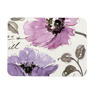 Blom- blommor för Waltzplommonvattenfärg Magnet