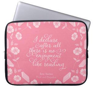 Blom- boklärd citationsteckenJane Austen pride & Laptop Sleeve