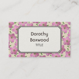 Blom- botanisk rosa pelargonanpassade visitkort