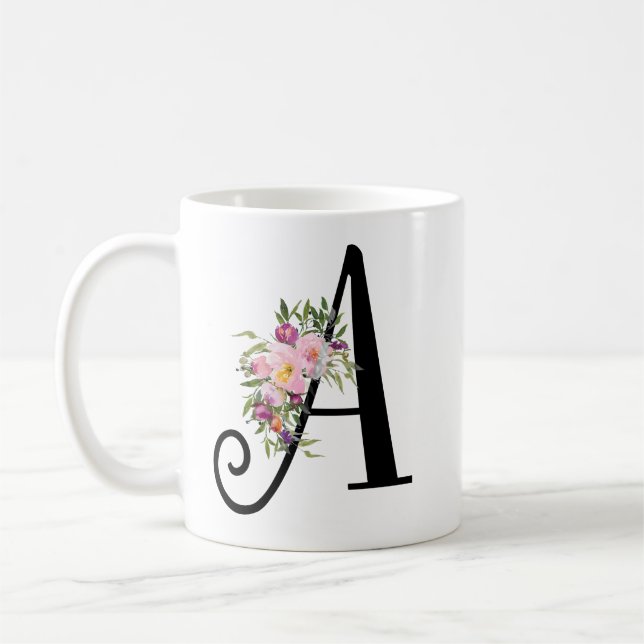 Blom- brev A, Monogramkonstmugg för vattenfärg Kaffemugg (Vänster)