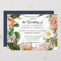 Blom- bröllop för horisontalmarinblå