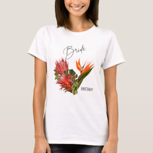 Blom- bröllop för tropisk brisbrudCalligraphy T Shirt