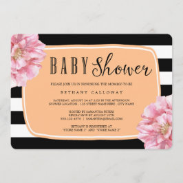 Blom- chic baby showerinbjudan/persika inbjudningar