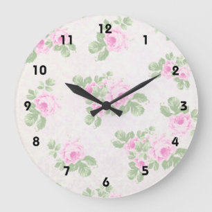 Blom- chic rosa ros för vintage stor klocka