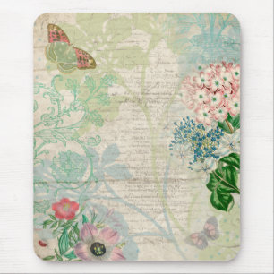 Blom- Collage Mousepad för vintage Musmatta