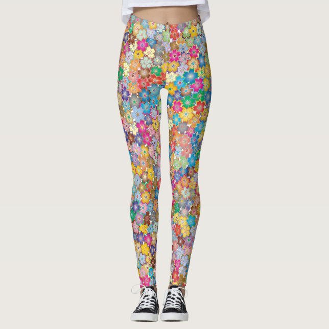 Blom- damasker leggings (Framsida)