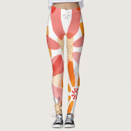 Blom- damasker med signalljuset leggings