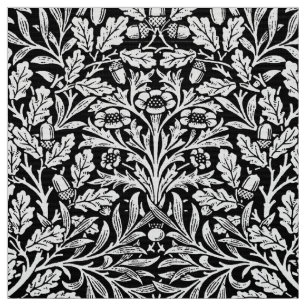Blom- damast för art nouveau som är svartvit tyg