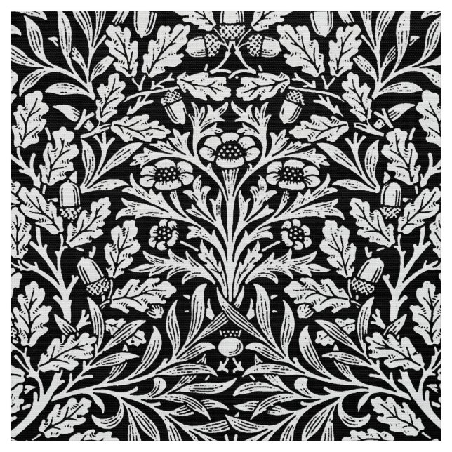 Blom- damast för art nouveau som är svartvit tyg (Provkarta)