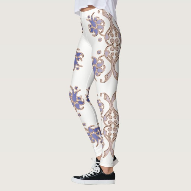 blom- damastast guld- element leggings (Vänster)