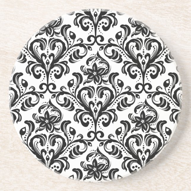 Blom- damastast tapet underlägg sandsten (Framsidan)