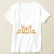 Blom där du är planterad Gul Fjäril T-Shirt