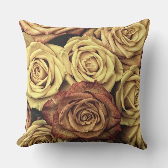 Blom- dekorativ kudde 20" för ro x 20", (Framsida)