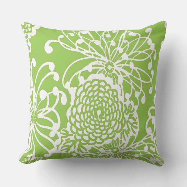 Blom- design #2 för vintage utomhuskudde (Framsida)