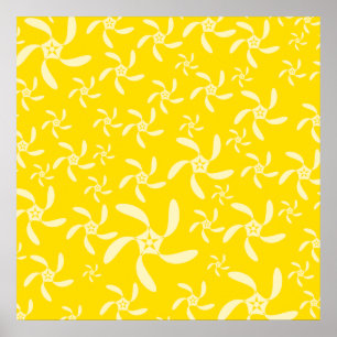 Blom- design för sommar. Solig Yellow. Poster