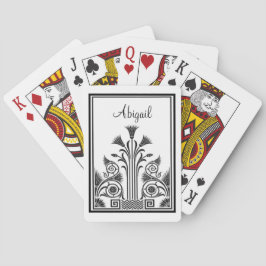 Blom- design för svartvit Victorian Spel Kort