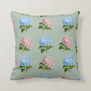 Blom- design för vintagevanlig hortensia kudde