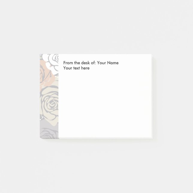 Blom- design från skrivbordet av post-it block (Framsida)