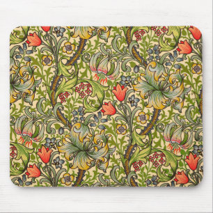 Blom- design William Morris för guld- liljavintag Musmatta