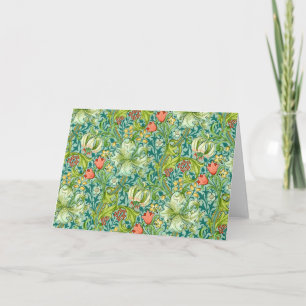 Blom- design William Morris för guld- liljavintage Kort